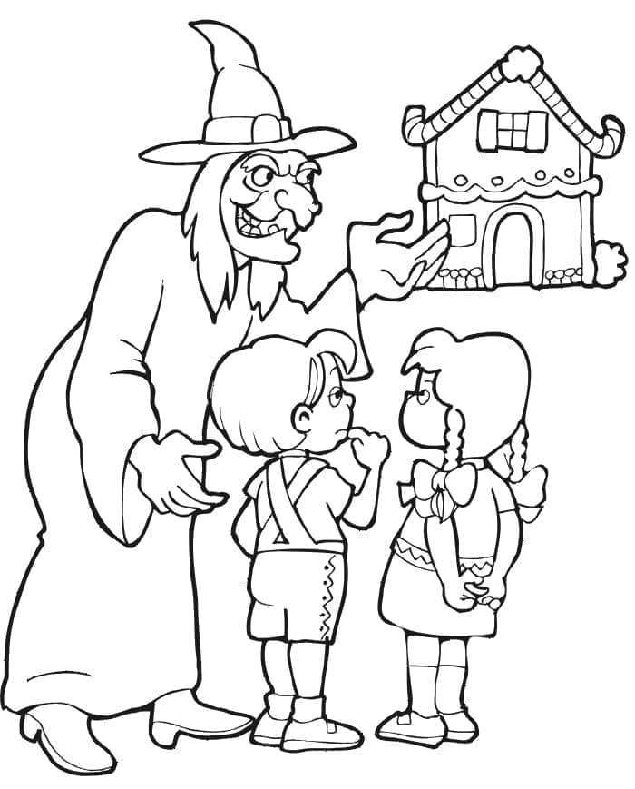 Printable Hansel and Gretel coloring page