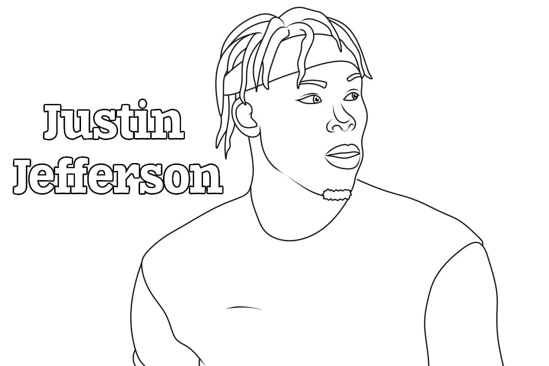 Printable Justin Jefferson coloring page