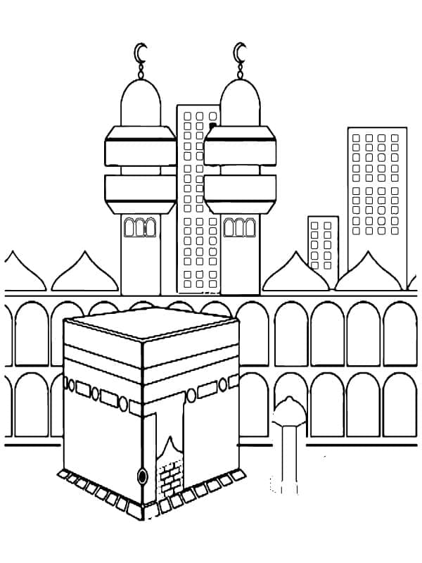 Printable Kaaba coloring page