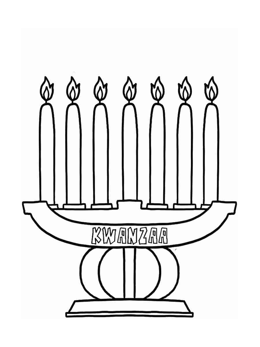 Printable Kwanzaa Candles coloring page