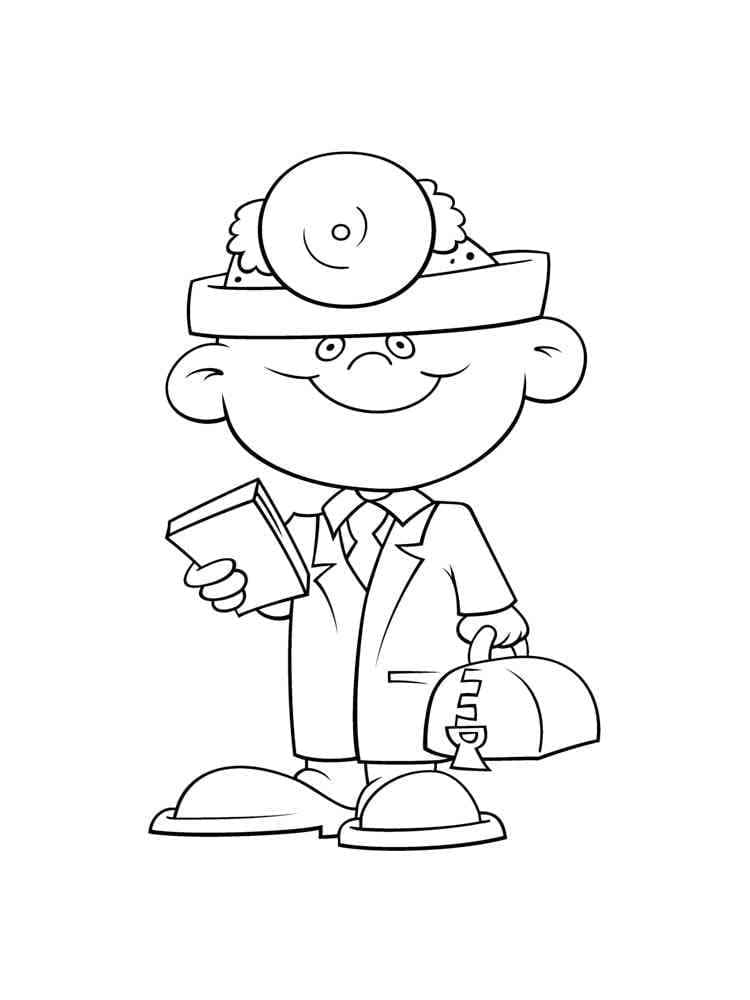 Printable Little Doctor coloring page