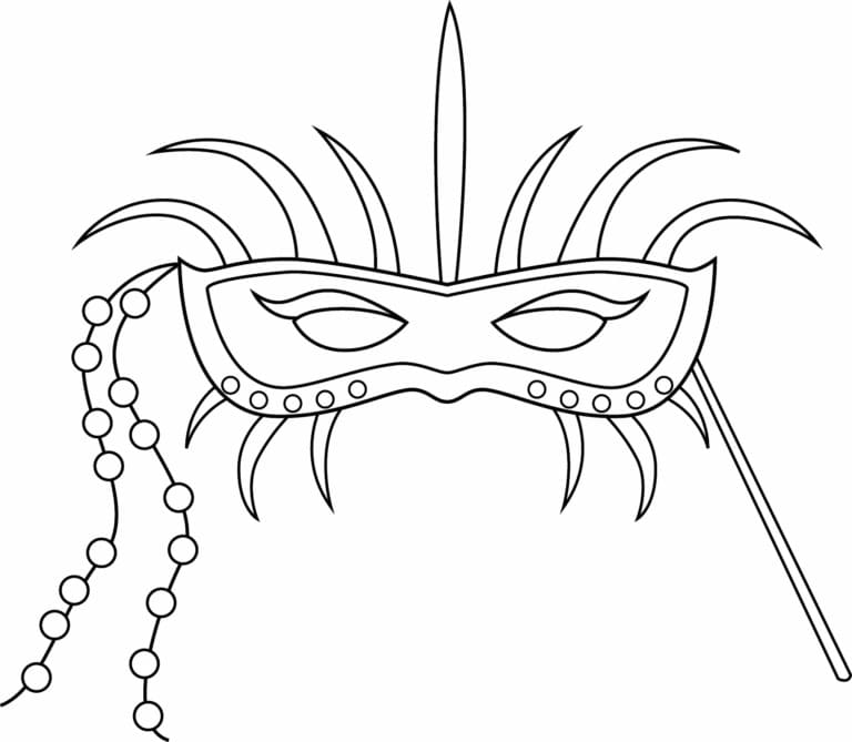 Printable Mardi Gras Mask coloring page