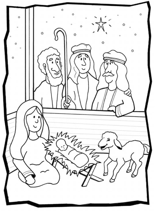 Printable Nativity Scene coloring page - Download, Print or Color ...