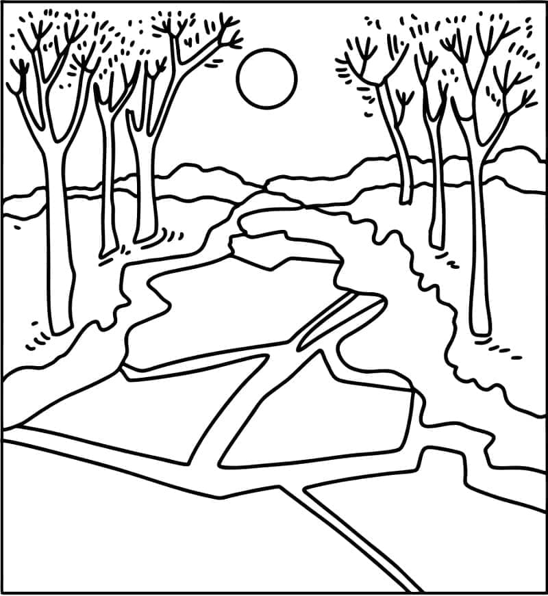 Printable River coloring page