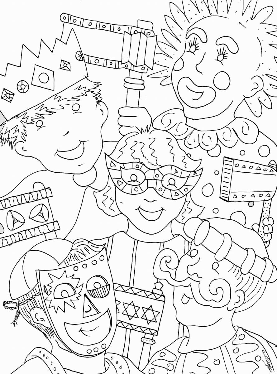 Purim For Kids coloring page