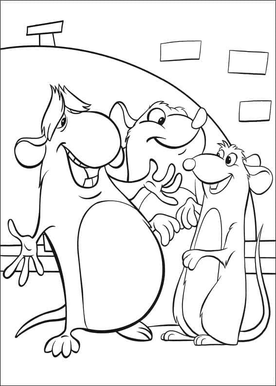 Ratatouille Remy Family coloring page