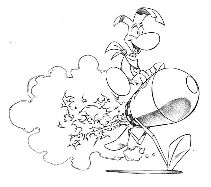 Rayman and Rocket coloring page