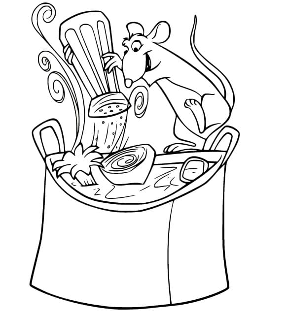 Remy is Cooking coloring page