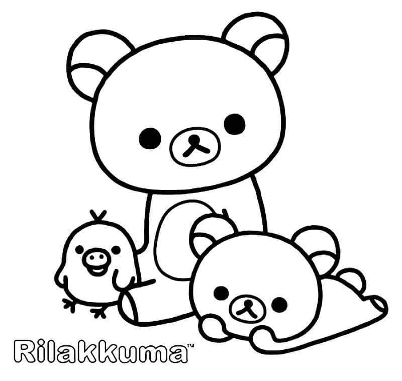 Rilakkuma and Friends coloring page