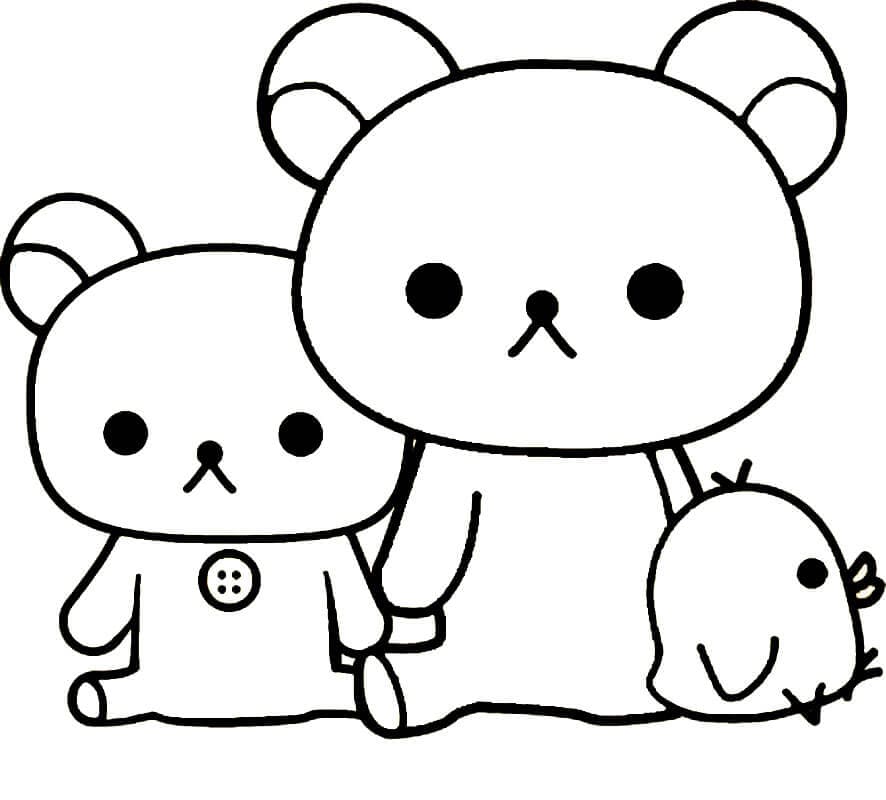 Rilakkuma with Friends coloring page