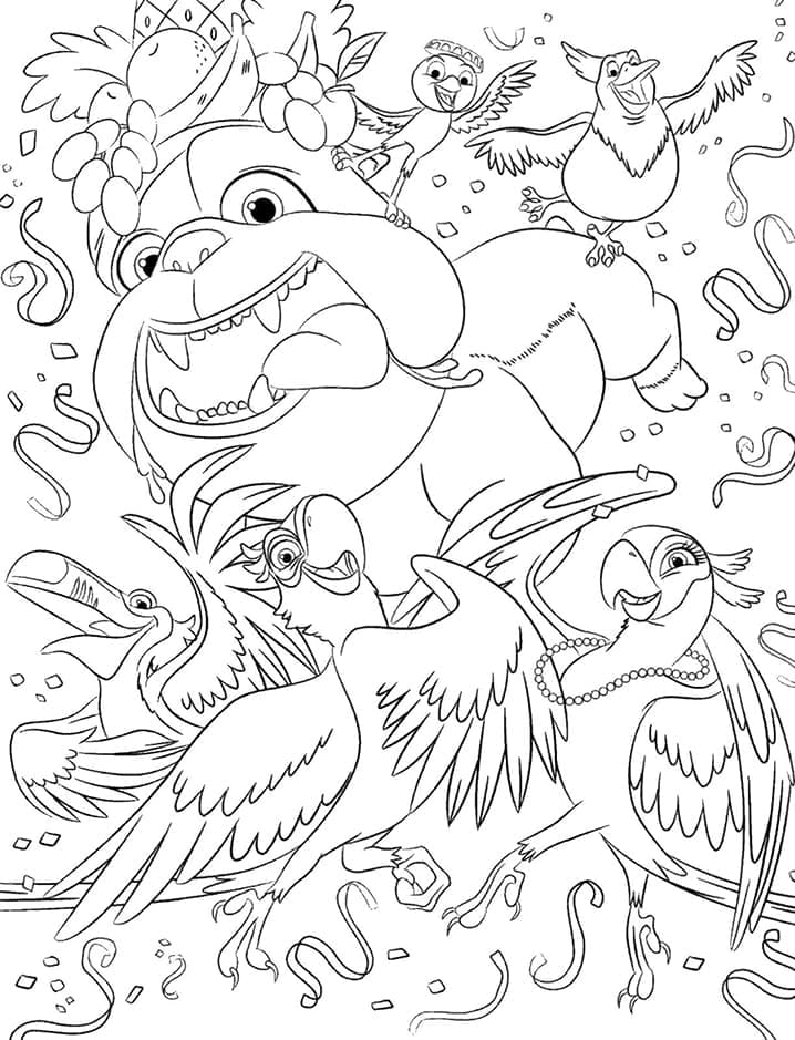 Rio Characters coloring page