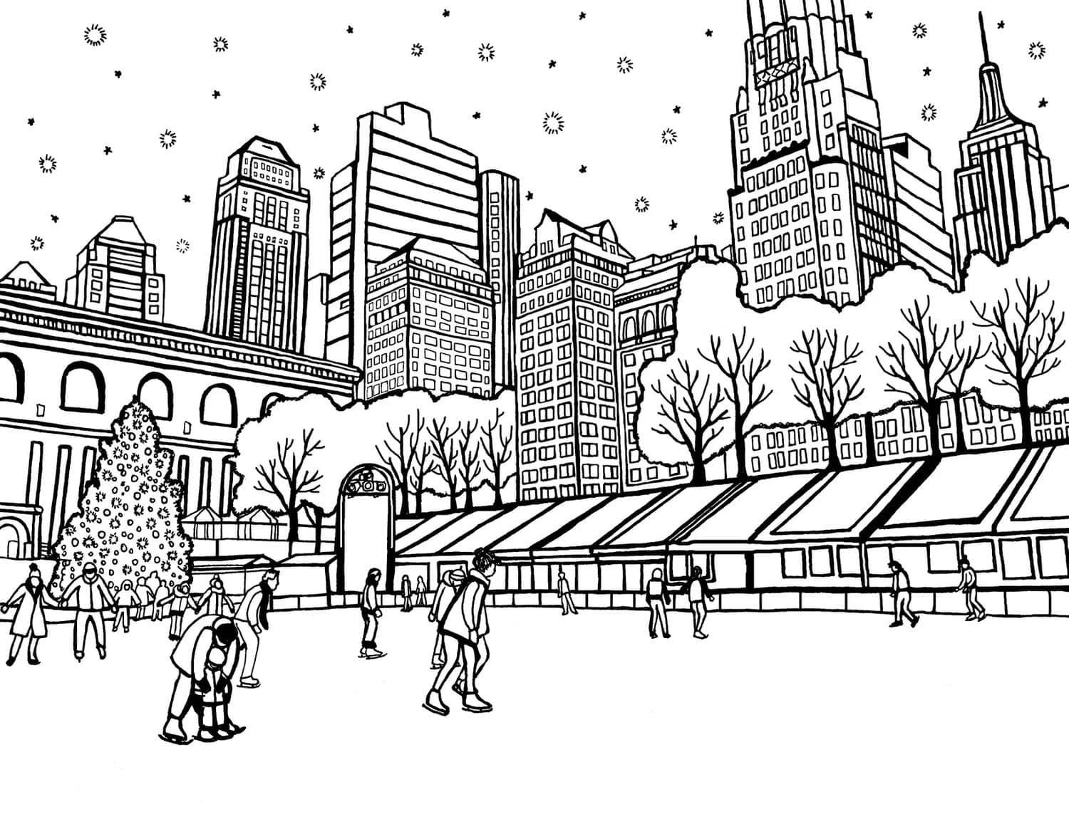 Rockefeller Center in New York coloring page - Download, Print or Color ...