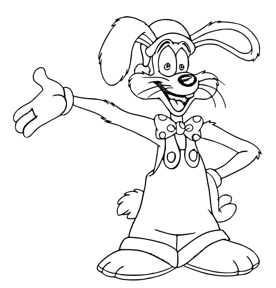 Roger Rabbit with Santa Hat coloring page - Download, Print or Color