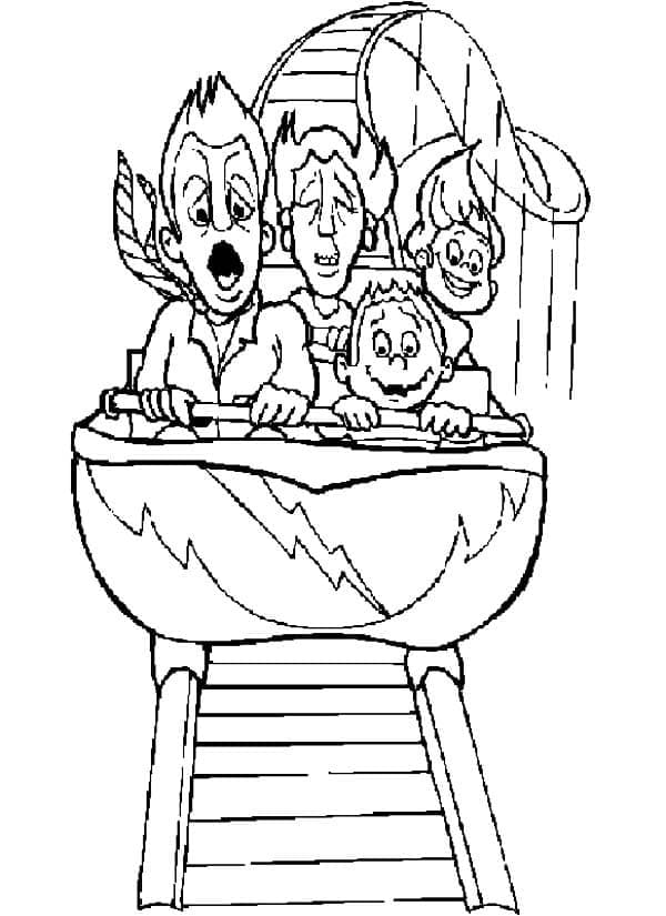 Roller Coaster For Free coloring page