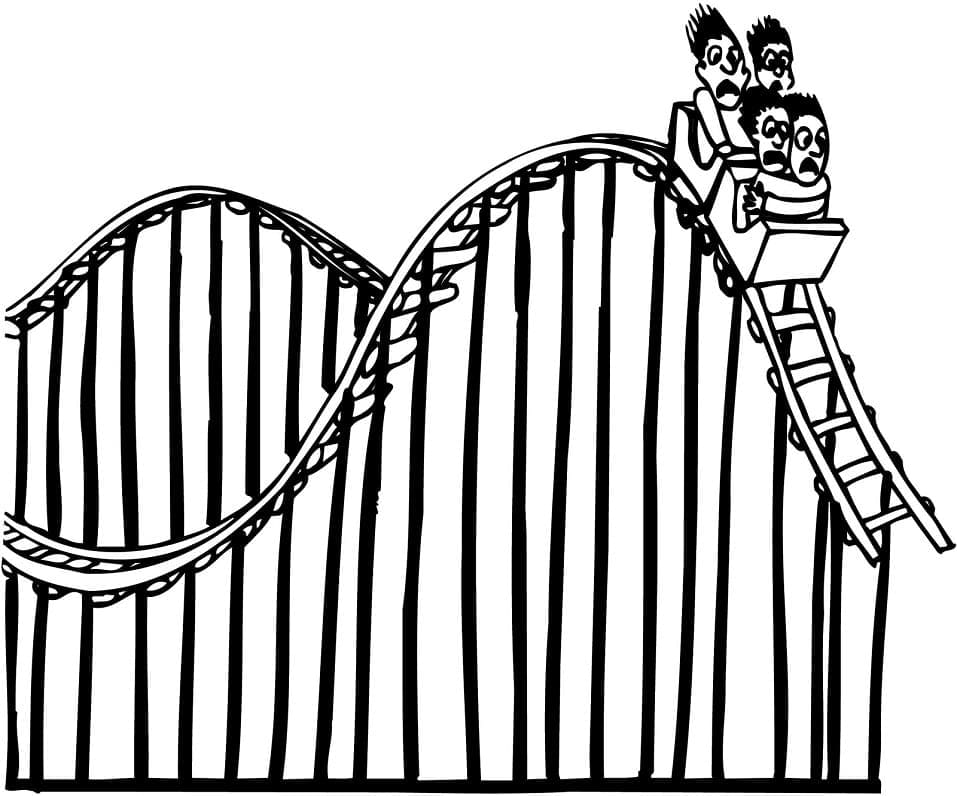 Roller Coaster Free coloring page