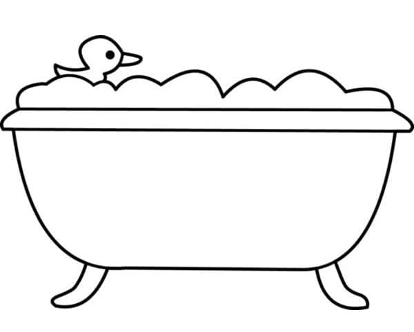 Rubber Duck In The Tub coloring page