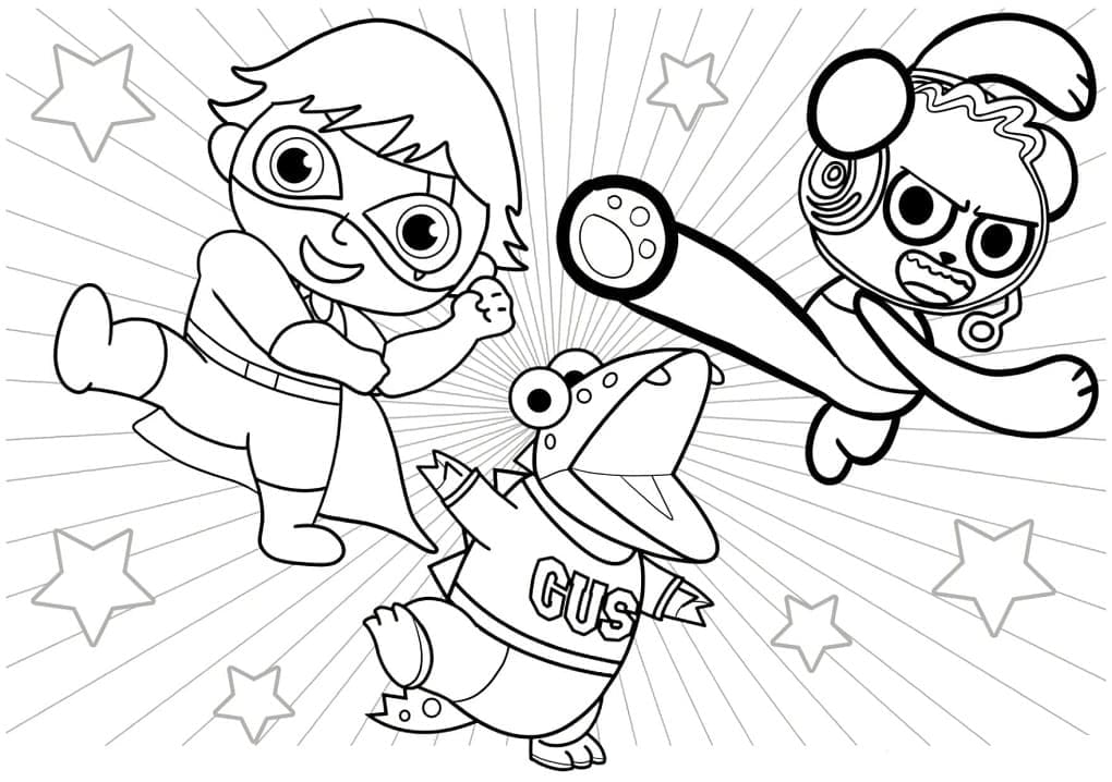 Ryan’s World Characters coloring page