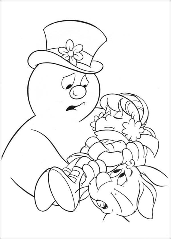 Sad Frosty The Snowman coloring page