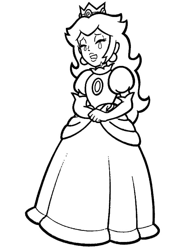 Sad Princess Peach coloring page