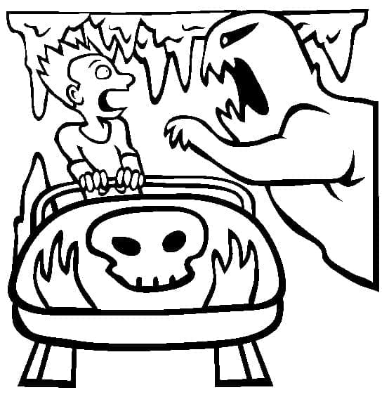 Scary Roller Coaster coloring page