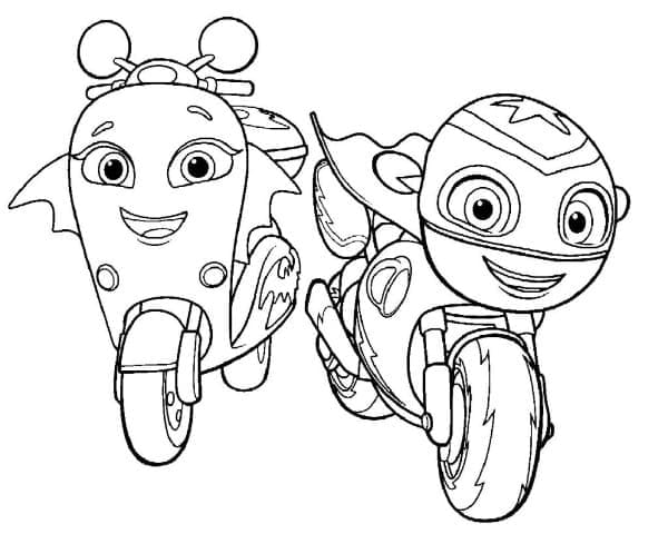 Scootio and Ricky Zoom on Halloween coloring page