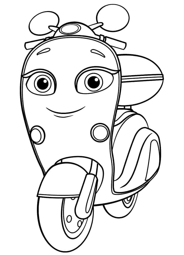 Scootio from Ricky Zoom coloring page