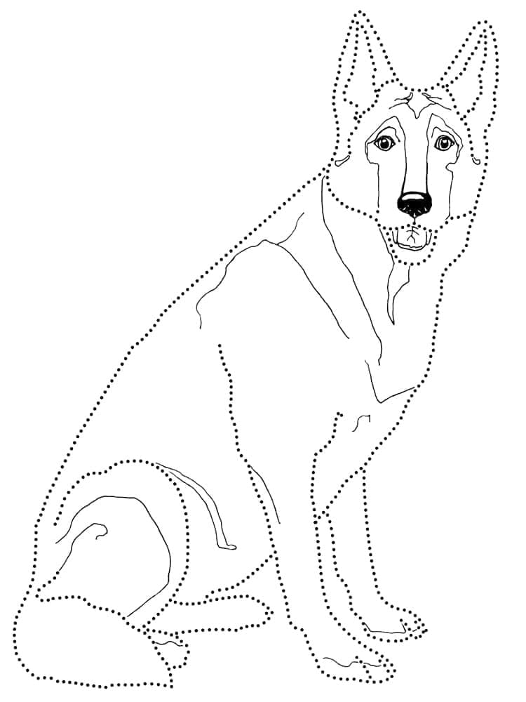 Simple German Shepherd coloring page