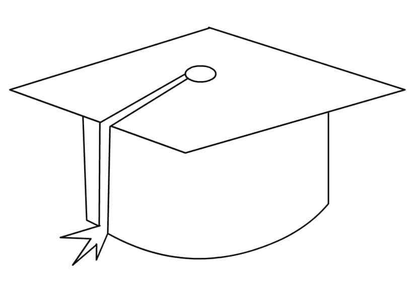 Simple Graduation Cap coloring page