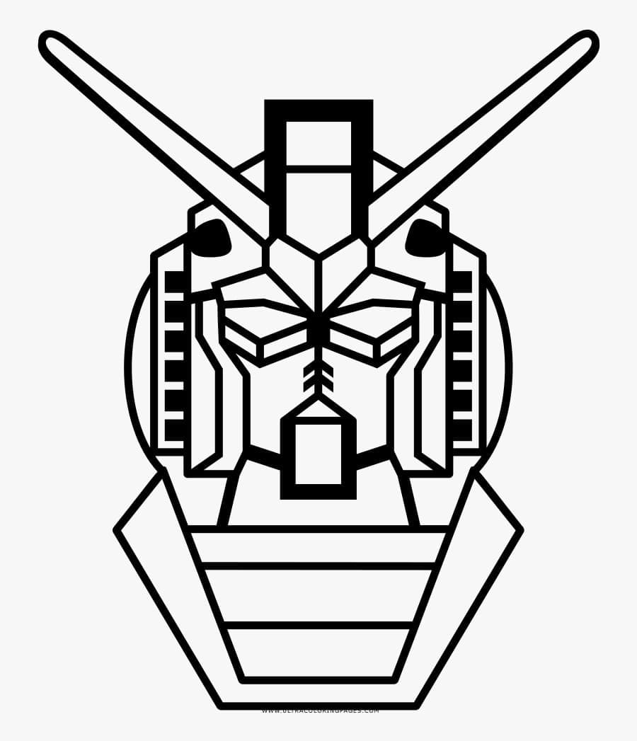 Simple Gundam Head coloring page