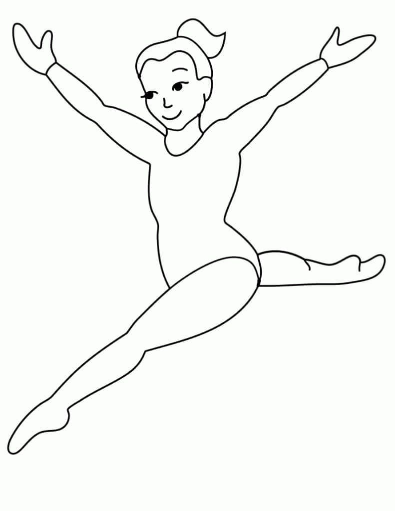 Simple Gymnastics Girl coloring page