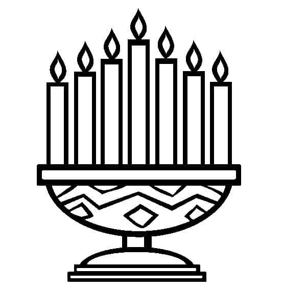 Simple Kwanzaa Candles coloring page