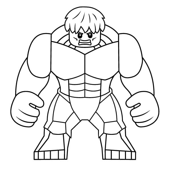 Simple Lego Hulk coloring page