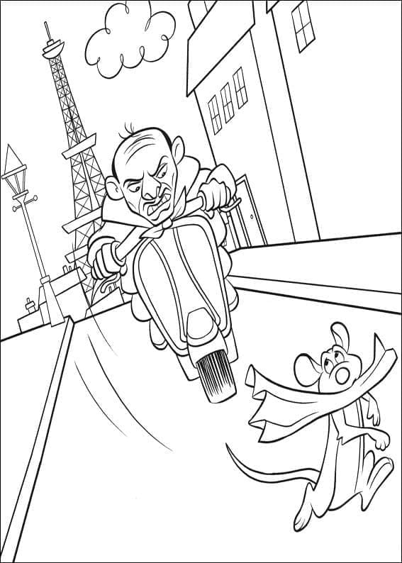 Skinner is Chasing Remy coloring page