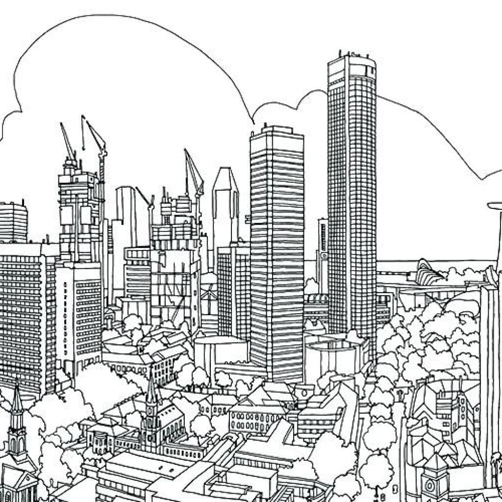 Skyscrapers in New York City coloring page Download, Print or Color