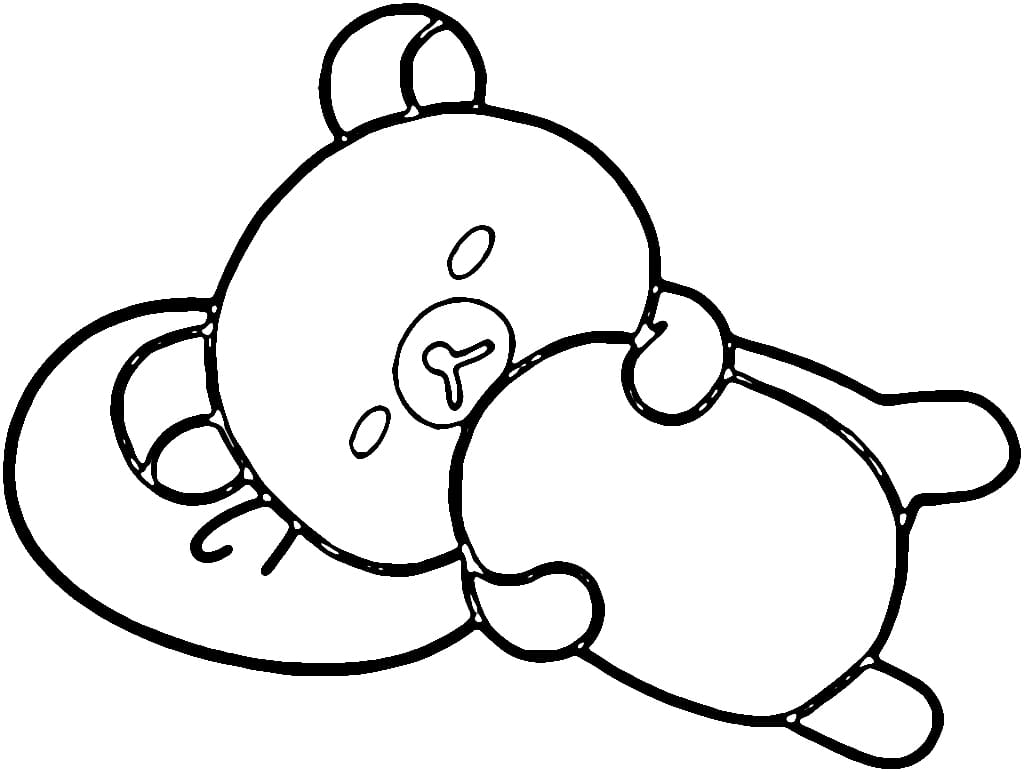 Sleeping Rilakkuma coloring page