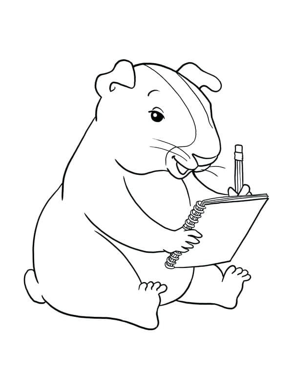 Smart Guinea Pig coloring page