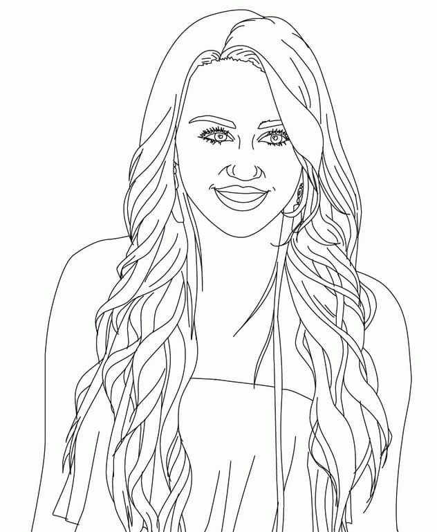 Smiling Hannah Montana coloring page