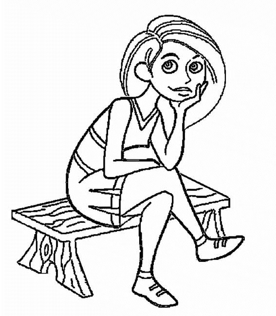 Smiling Kim Possible coloring page