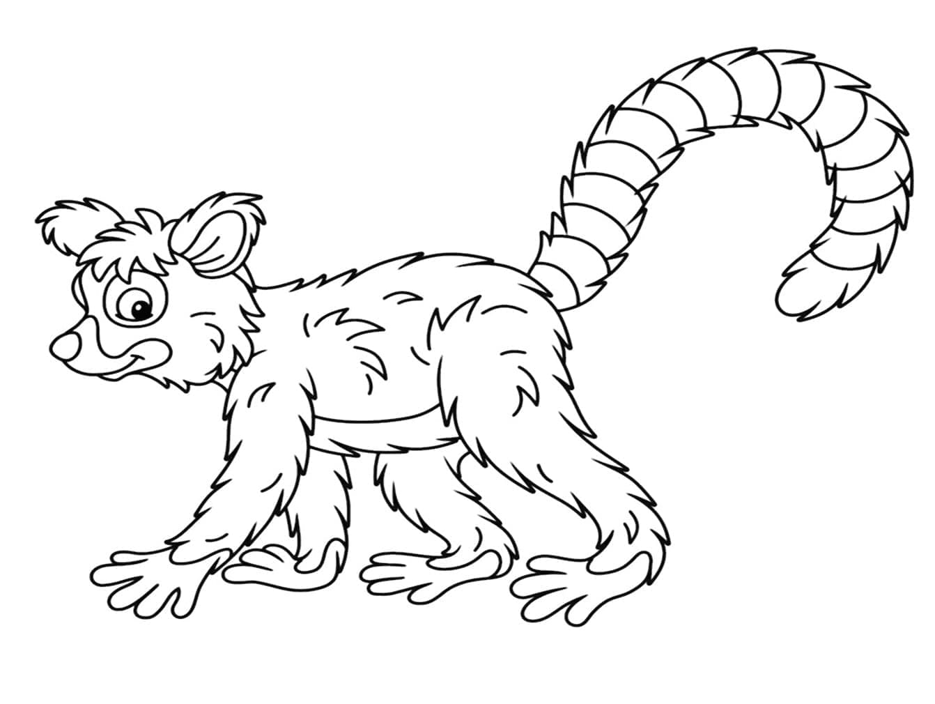 Smiling Lemur coloring page - Download, Print or Color Online for Free