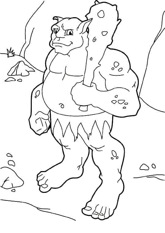 Smiling Ogre coloring page