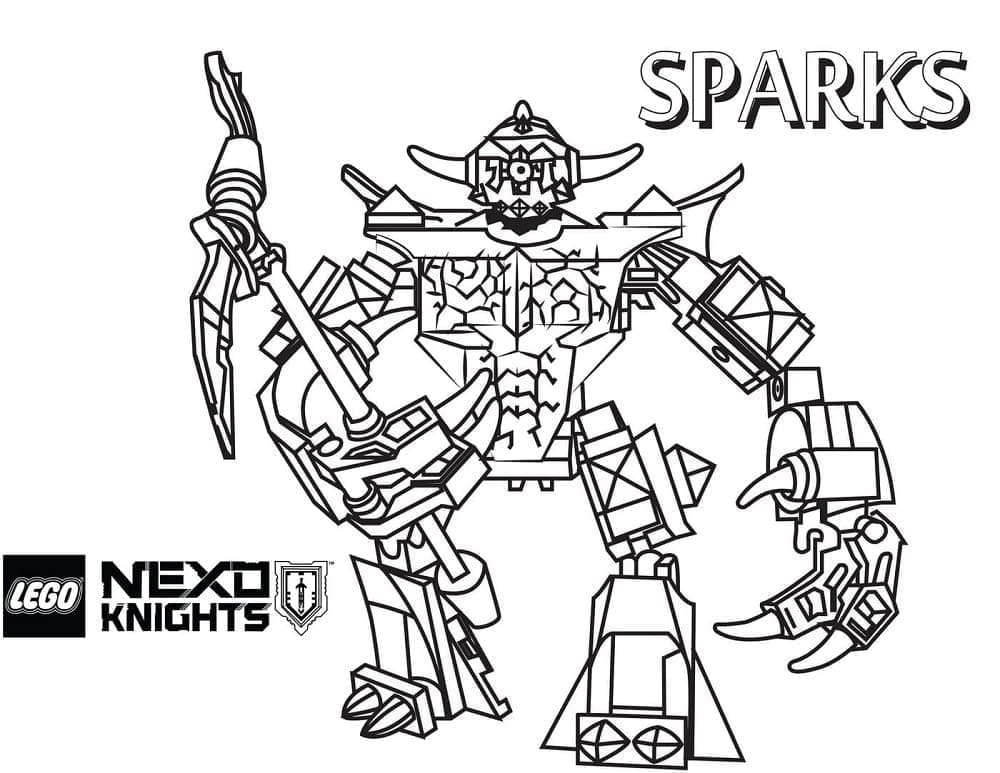 Sparks in Lego Nexo Knights coloring page