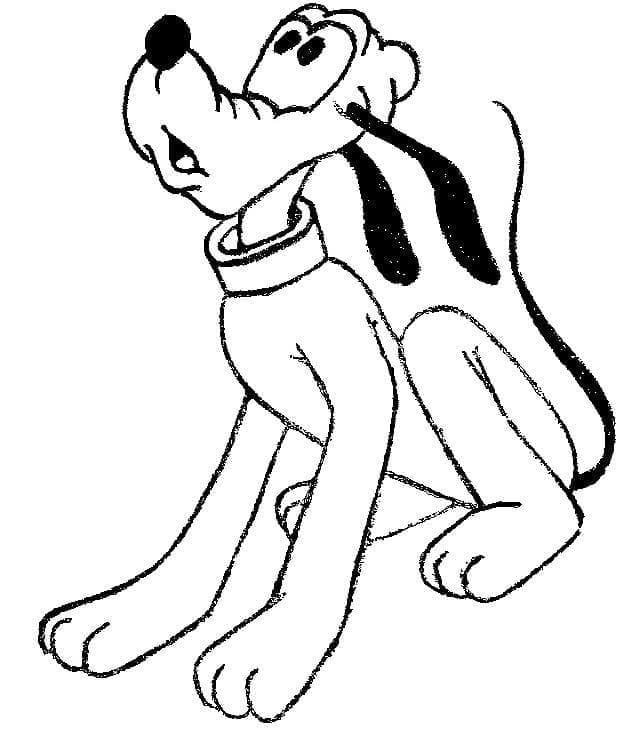 Surprised Pluto coloring page