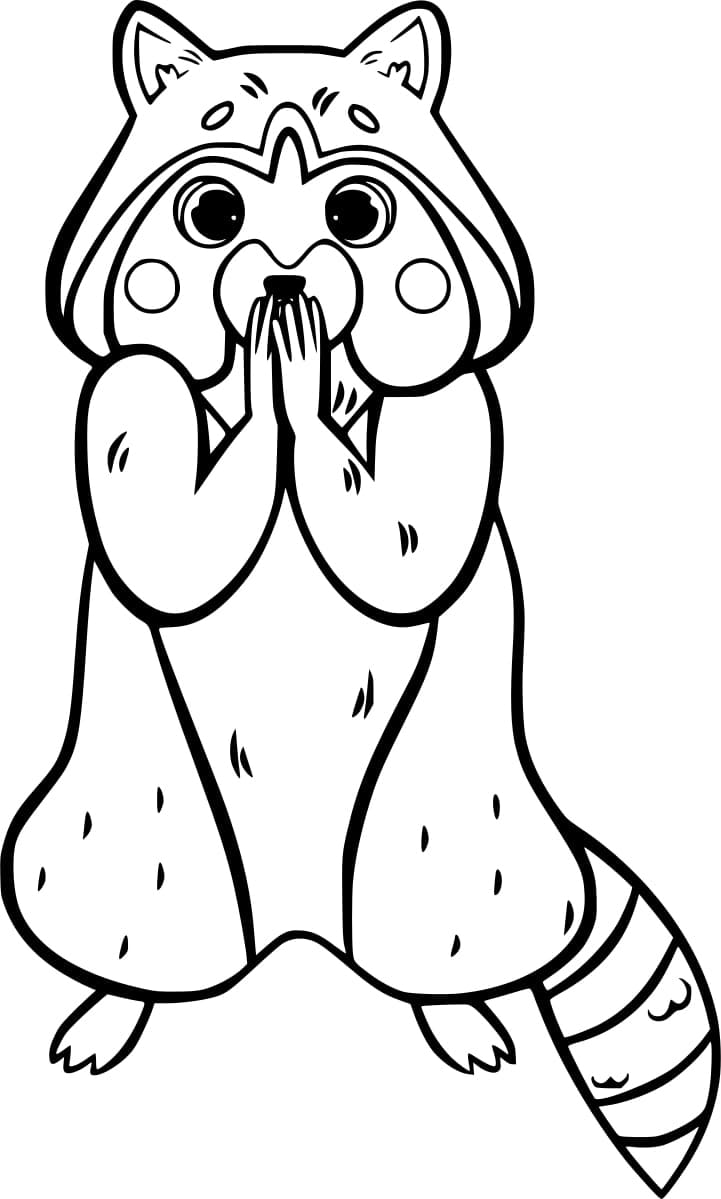 Surprised Raccoon coloring page