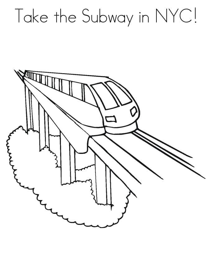 Take the Subway in New York City coloring page