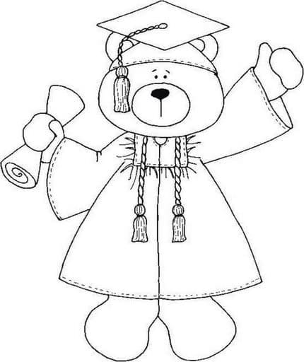 Teddy Bear Graduation coloring page