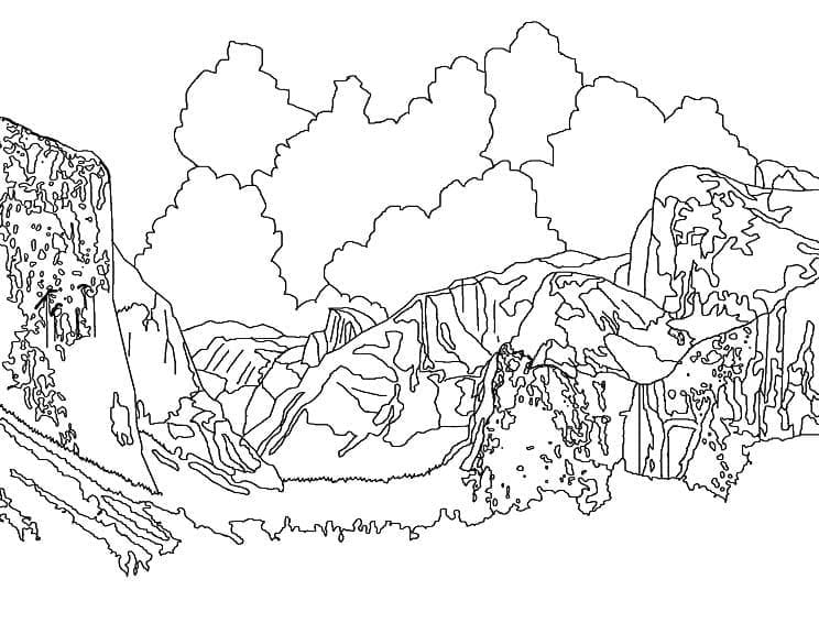 Tenaya Lake coloring page