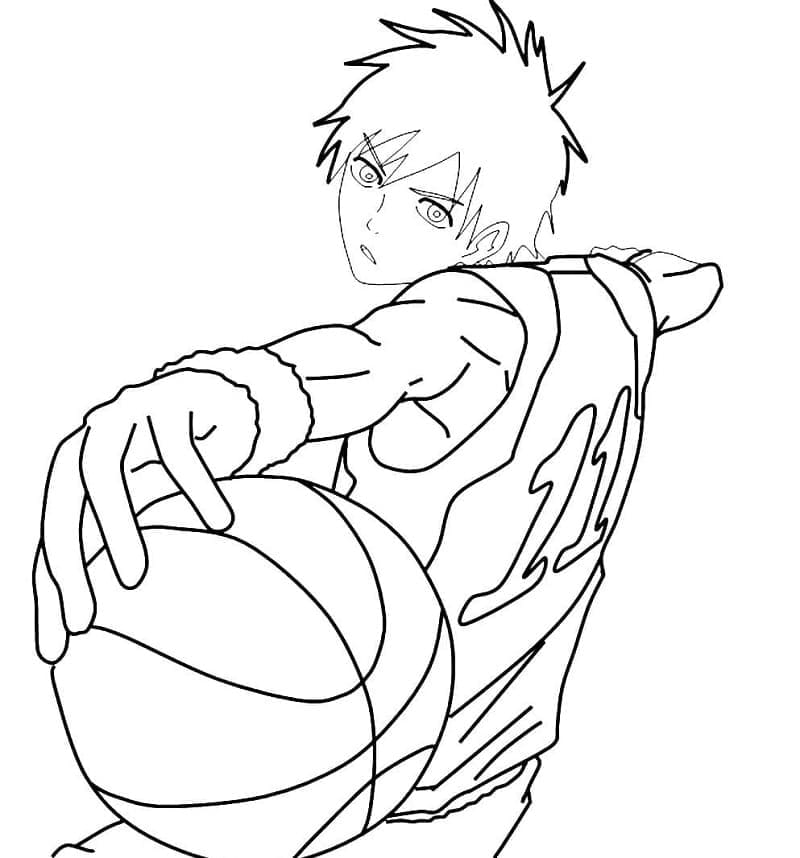 Tetsuya Kuroko from Anime Kuroko No Basket coloring page