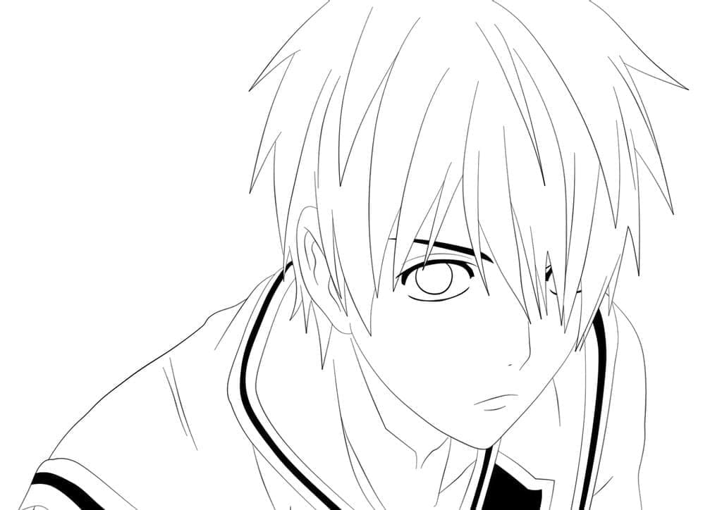 Tetsuya Kuroko in Anime Kuroko No Basket coloring page