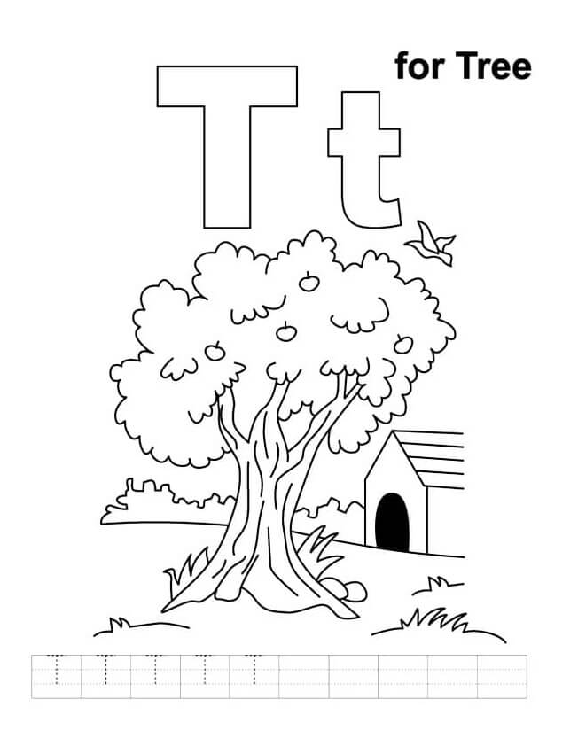 The Bird Flies Near the Apple coloring page