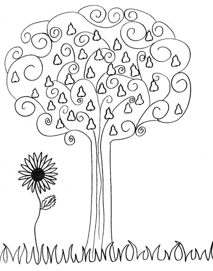 The Flower Grows Under The Par coloring page